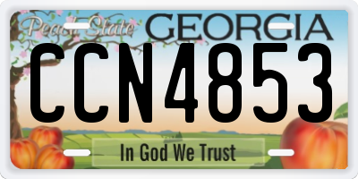 GA license plate CCN4853