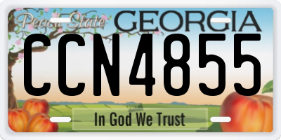 GA license plate CCN4855