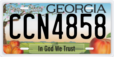 GA license plate CCN4858