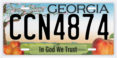 GA license plate CCN4874