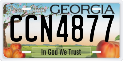 GA license plate CCN4877