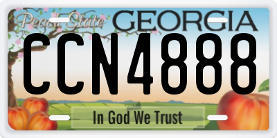GA license plate CCN4888