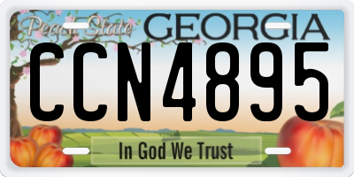 GA license plate CCN4895