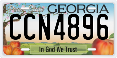 GA license plate CCN4896