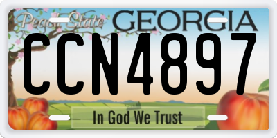 GA license plate CCN4897