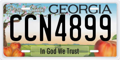 GA license plate CCN4899