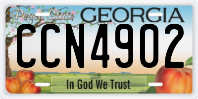 GA license plate CCN4902