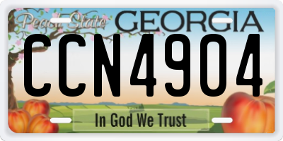GA license plate CCN4904