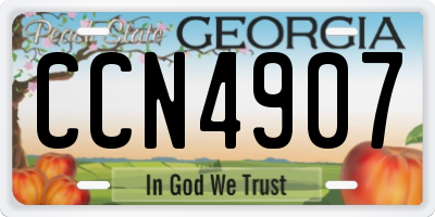GA license plate CCN4907