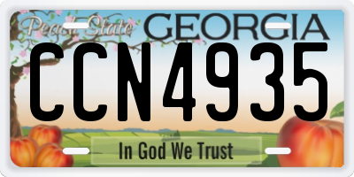 GA license plate CCN4935