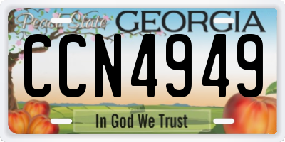 GA license plate CCN4949