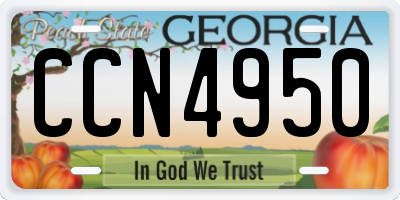 GA license plate CCN4950