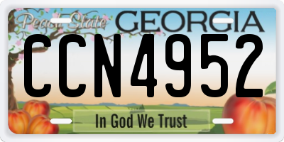 GA license plate CCN4952