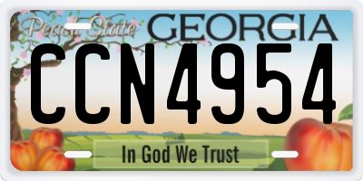 GA license plate CCN4954