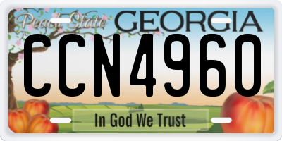 GA license plate CCN4960