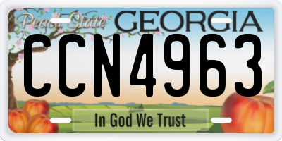 GA license plate CCN4963