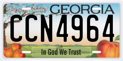 GA license plate CCN4964