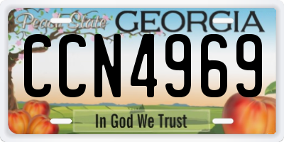 GA license plate CCN4969