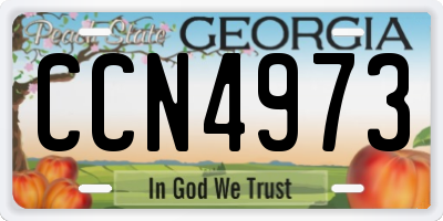 GA license plate CCN4973