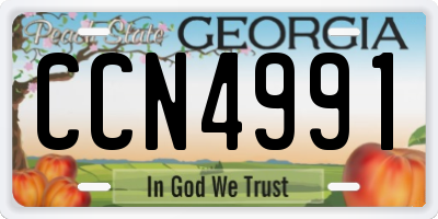 GA license plate CCN4991
