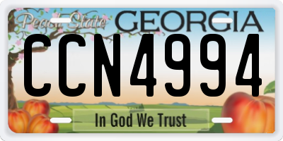 GA license plate CCN4994