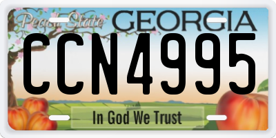 GA license plate CCN4995