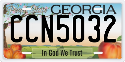 GA license plate CCN5032