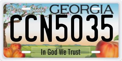 GA license plate CCN5035