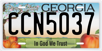 GA license plate CCN5037