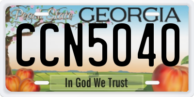 GA license plate CCN5040