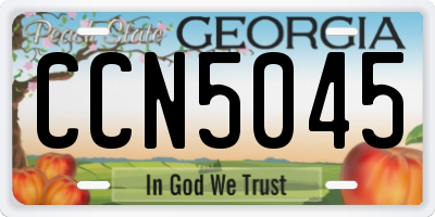 GA license plate CCN5045