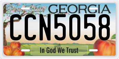 GA license plate CCN5058