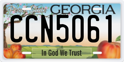 GA license plate CCN5061