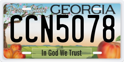GA license plate CCN5078