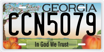 GA license plate CCN5079