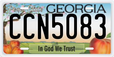 GA license plate CCN5083