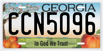 GA license plate CCN5096