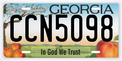 GA license plate CCN5098