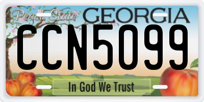 GA license plate CCN5099