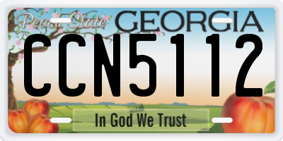 GA license plate CCN5112