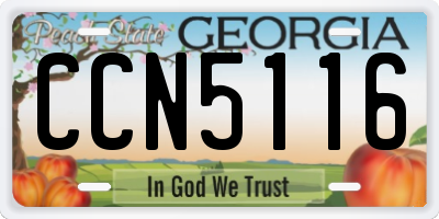 GA license plate CCN5116