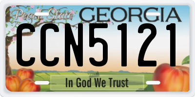 GA license plate CCN5121