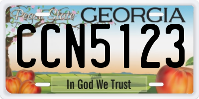 GA license plate CCN5123
