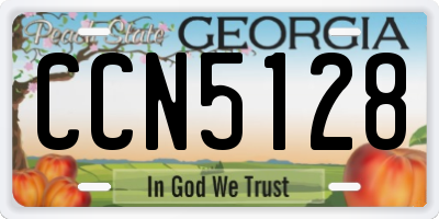 GA license plate CCN5128