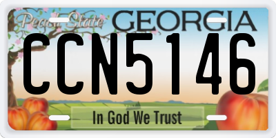 GA license plate CCN5146