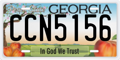 GA license plate CCN5156