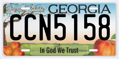 GA license plate CCN5158