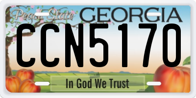 GA license plate CCN5170