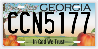GA license plate CCN5177