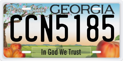 GA license plate CCN5185